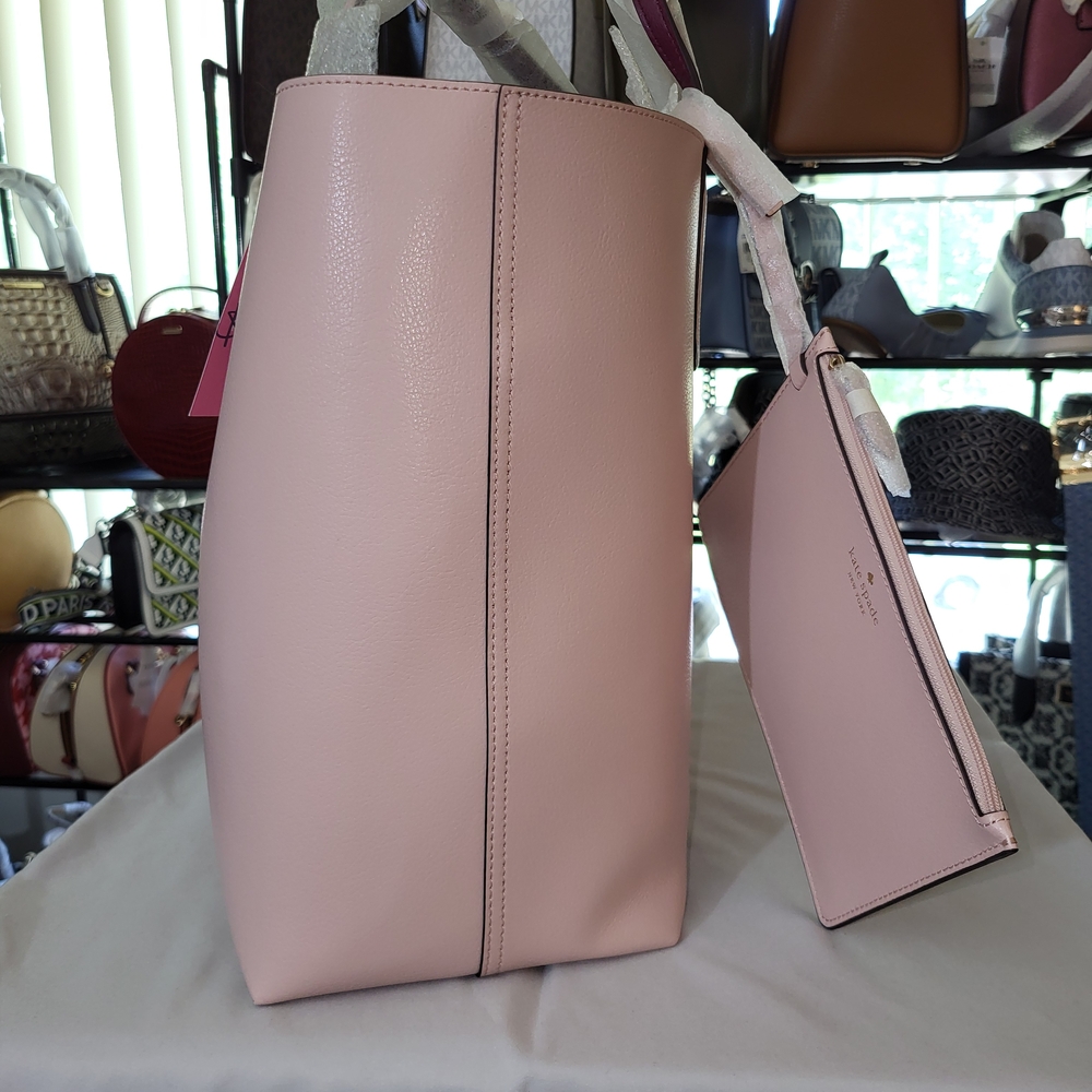 Kate Spade Glitter On Tote + Detachable Wristlet  / Rose Smoke - Picture 6 of 9